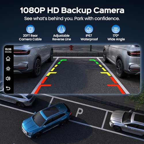 Image of TECXERLLON 8.9 inch Portable CarPlay Screen for Car with Magnetic Mount | Wireless Apple CarPlay & Android Auto / Waterproof 1080P Backup Camera / GPS Navigation / Plug & Play / Voice Control /Mirror Link