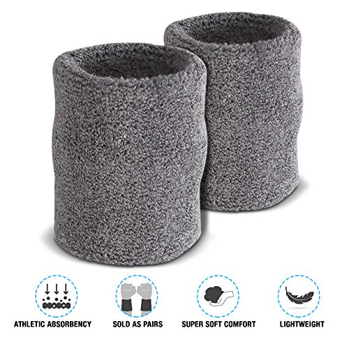 Image of Suddora Arm Sweatbands, Absorbent and Breathable Thick Cotton Bands for Working Out, Gymnastics, Basketball, Tennis, and Football, Multiuse 4-inch Wristbands for Costumes and Cosplay