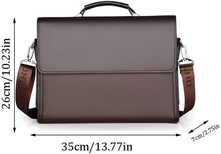 Men's Handbag Business Conference Commuting Crossbody Bag Horizontal Leather Work File Package