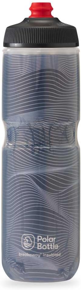 Polar Bottle Breakaway Insulated Bike Water Bottle - BPA Free, Cycling & Sports Squeeze Bottle (Jersey Knit - Charcoal, 24 oz)