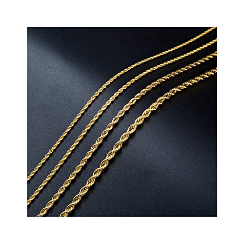 SANNYRA Gold Chain for Men Women 2MM/16Inches, Mens Gold Chain Plated, Gold Chain Necklace for Women, 18K Real Gold Necklace Chain, Stainless Steel Necklaces Women Men's Jewellery Gift