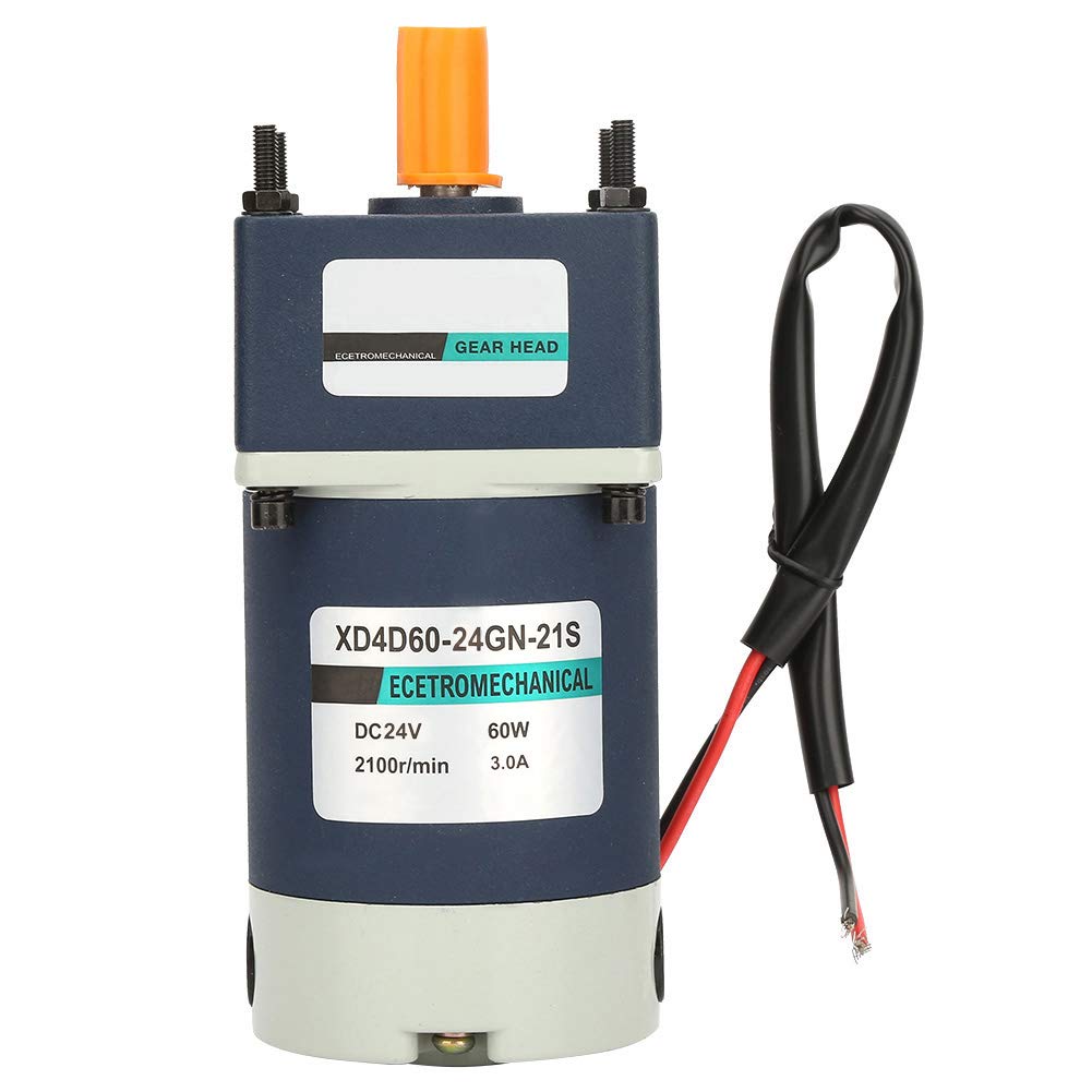 Motoriduttore CC a Magneti Permanenti, Motoriduttore CC a Magneti Permanenti 24V 60W, Motore Riduttore a Ingranaggi in Metallo Ad Alta Torsione a velocità (Rapporto di riduzione
