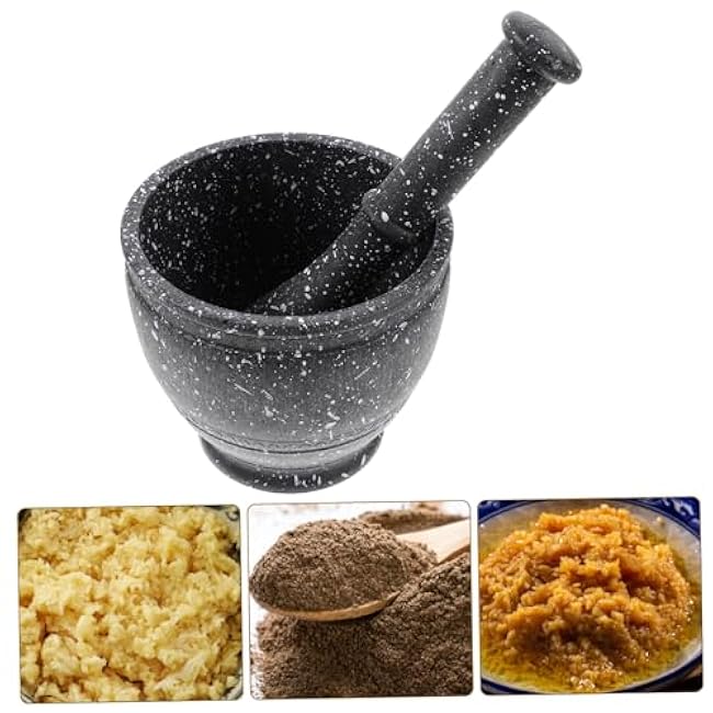 Garlic Pestle Manual Masher Creative Granite Pattern Seasoning Tool for Kitchen Use for Crushing Garlic Spices and Nuts and Stylish Design