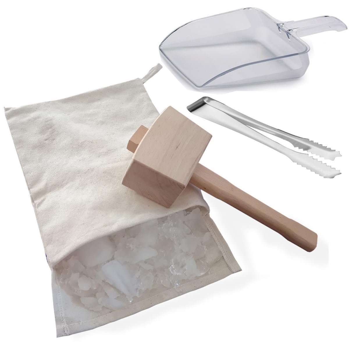 Sacchetti per Ghiaccio in Cotone Beige 3 Pezzi Pieghevoli