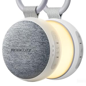 Momcozy WN06 Tragbare White Noise Machine Baby mit Nachtlicht – Weißes Rauschen Gerät für Neugeborene, 20 Beruhigende Klänge, Wiederaufladbare Weißes-Rauschen-Therapie und Bluetooth-Lautsprecher, Grau