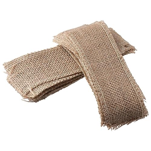 Hobbyme KFBB2B27/YPFG7 100 Burlap Napkin Rings With Wired Edge, Napkin Bands With Hemp Rope thumb #1