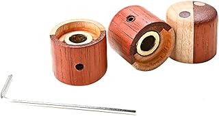 SUPVOX 3pcs Wood Electric Guitar Knobs Bass Dome Knobs Audio Knob Volume Control Knobs Brown