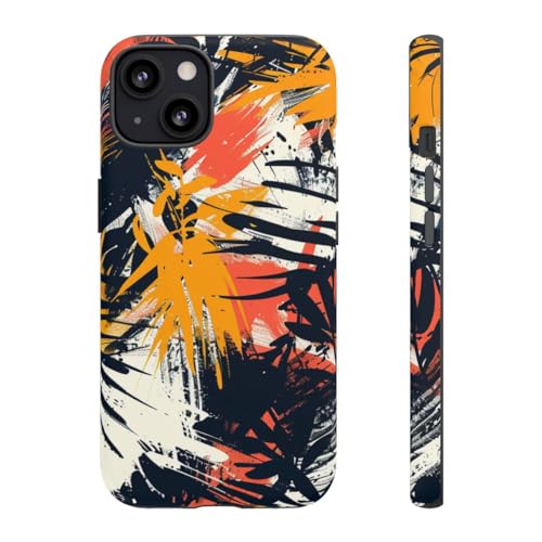 Coque iPhone 13 rigide mate orange pour éviter les traces et les rayures