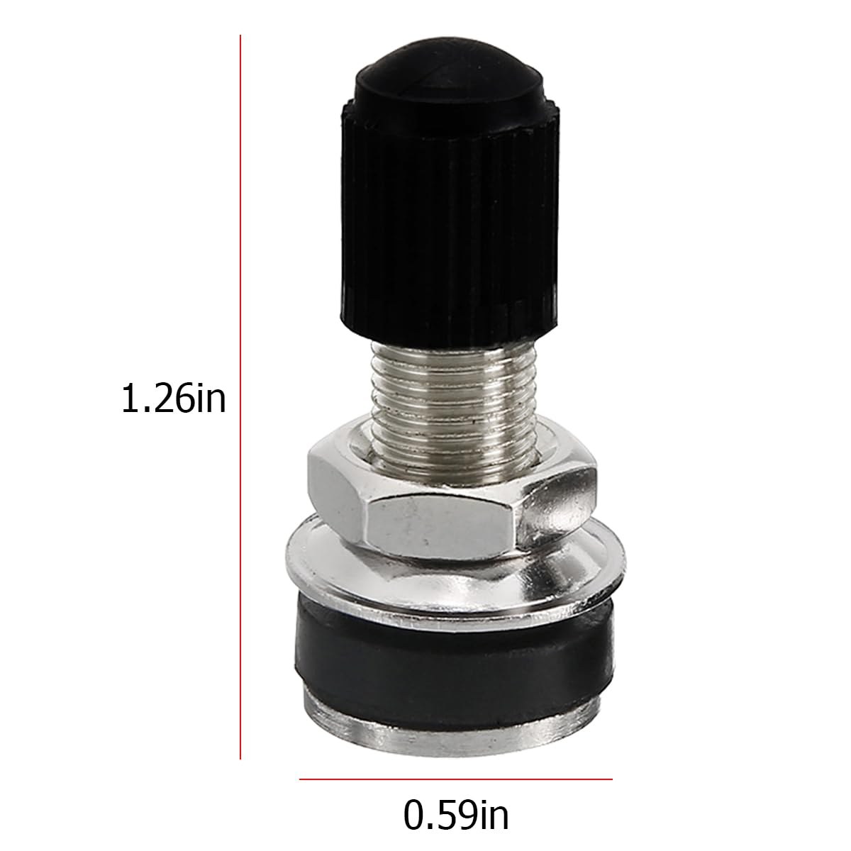 Gugxiom 100 Valvole Per Pneumatici Tubeless - Ricambio Universale In Gomma E Lega - Tipi TR412, TR413, TR414 Per Auto E Moto - 3