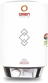 Omen Changing Lives Neon 25Ltr Storage Water Heater (Geyser) | 5 Star Rating | Glassline Tank | Advanced Multi-Layered Safety | Suitable For Hard Water & High-Rise Buildings | 7 Year Tank Warranty