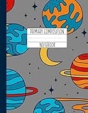 Primary Composition Notebook: An Outer Space Primary Composition Notebook For Boys Grades K-2 | Handwriting Lines | Red Blue Astronaut