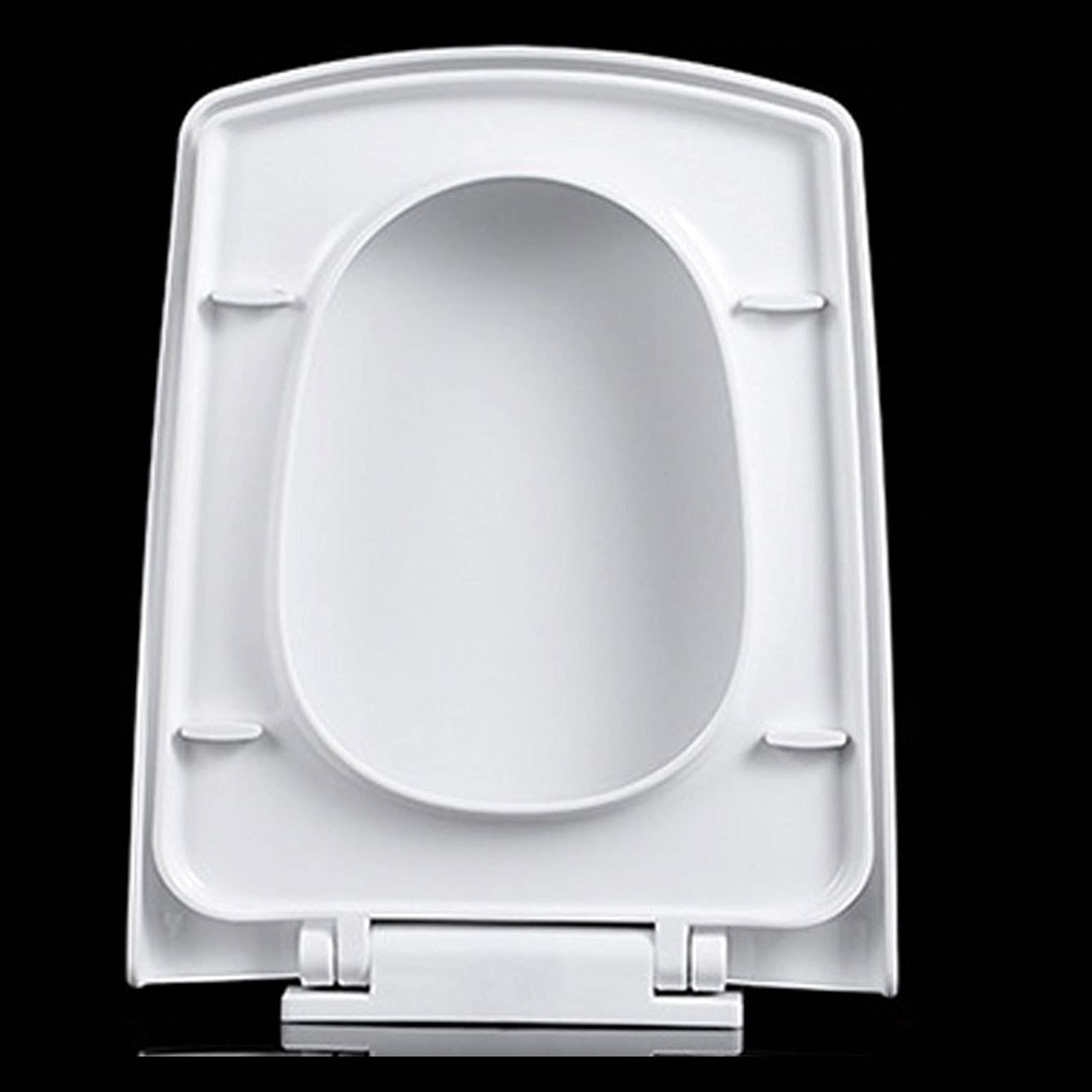 Toilet Seats Soft Close, PP material Loo Lid Quick Release Heavy Duty Easy to Clean Bathroom Lid Square Toilet Seat Cover,Square,Install above,White
