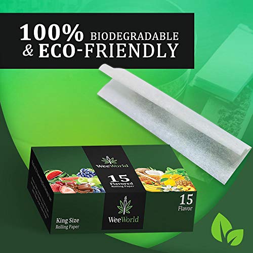 Weeworld King Size Rolling Papers - Pack Of 15 Flavors Wrapping Paper #TOP4