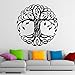 Flor árbol redondo tatuajes de pared árbol de la vida arte puertas y ventanas pegatinas de vinilo estudio de yoga meditación decoración de interiores mural
