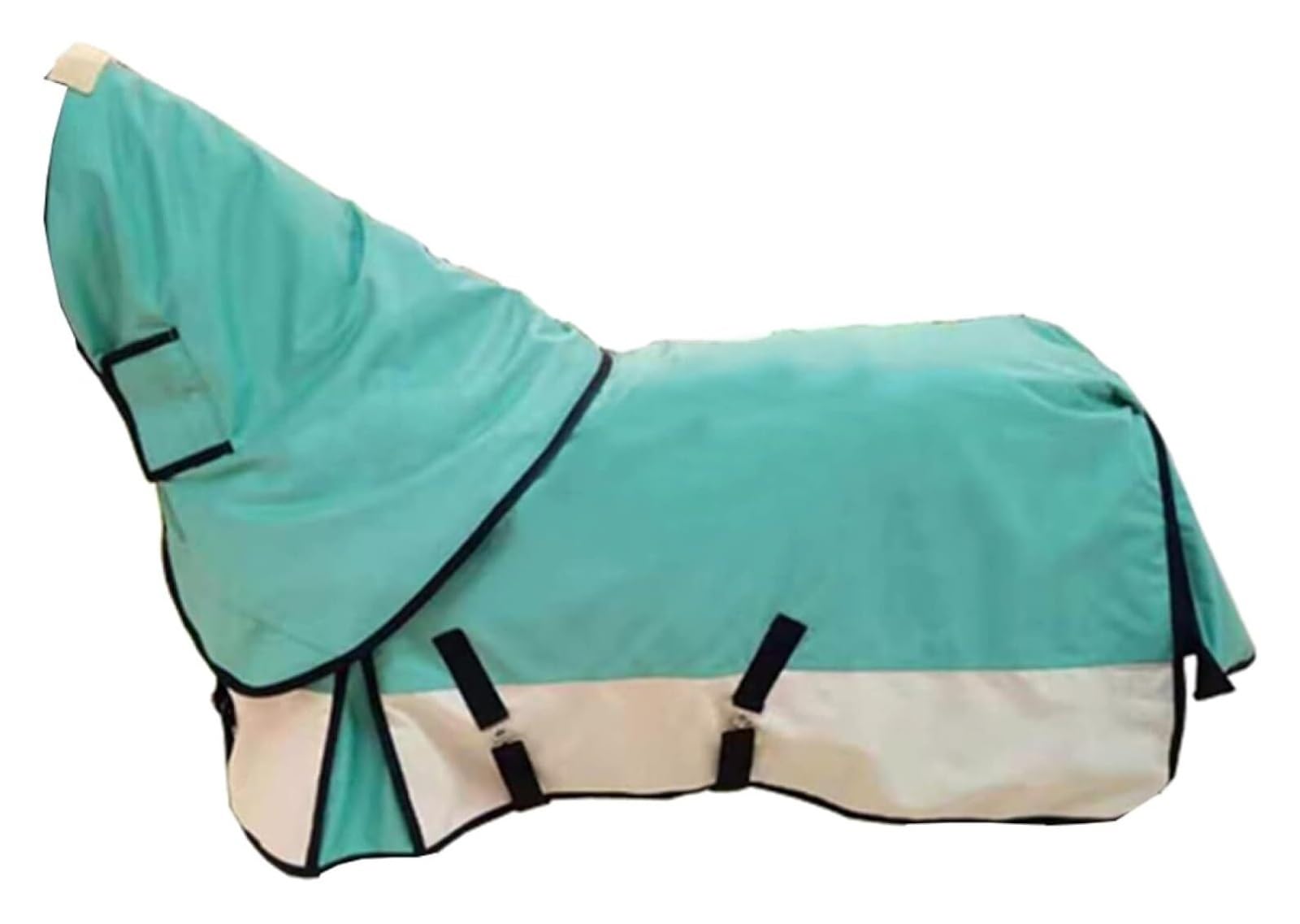 Manta transpirable para caballos, 600D con cuello combinado, forro térmico desmontable, cómoda y duradera, carcasa exterior tejida para protección en invierno