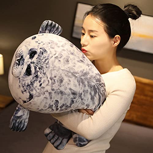Soft Plush Decorative Cushion Aquarium Seal Pillow Stuffed Plush Ocean Toys Cute Animal Figures Children Friends Gifts Blue 30Cm #TOP3