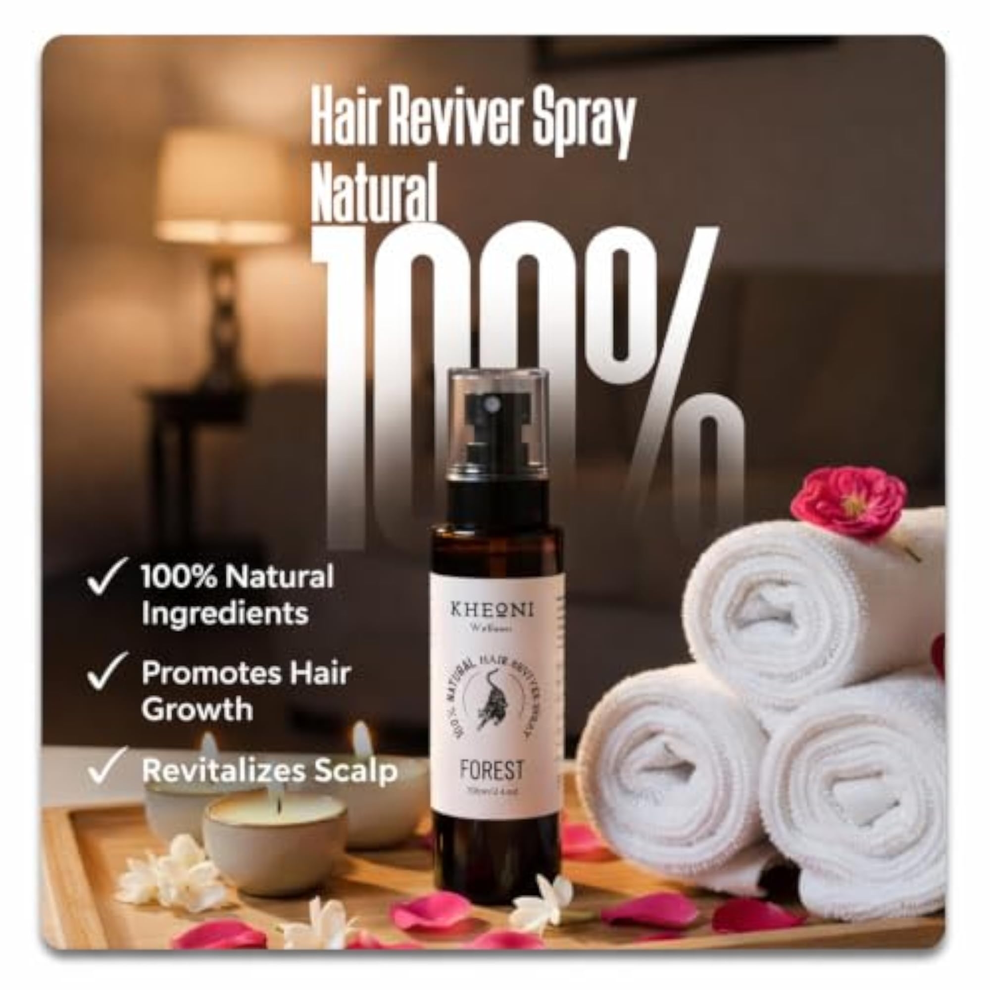 100% Natural Hair Reviver Spray for All Hair Types, 100ml