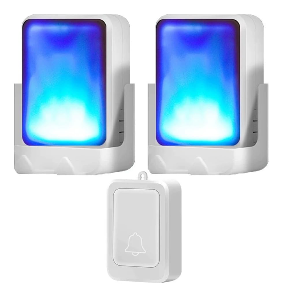 Jnchdghwa Black Sound Light Doorbell Wireless Remote Control Motion Sensor Bell Ring For Deaf People Elderly Service Call Button