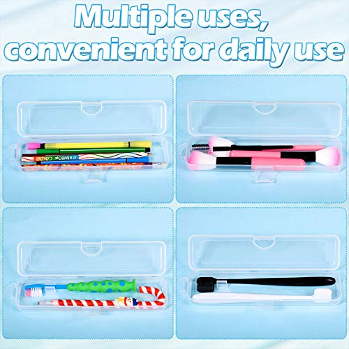 5 Pieces Portable Travel Toothbrush Case, Travel Toothbrush Holder Hard Plastic Dust-Proof Toothbrush Container Toothpaste Box Holder For Travel Use (Clear) #TOP3