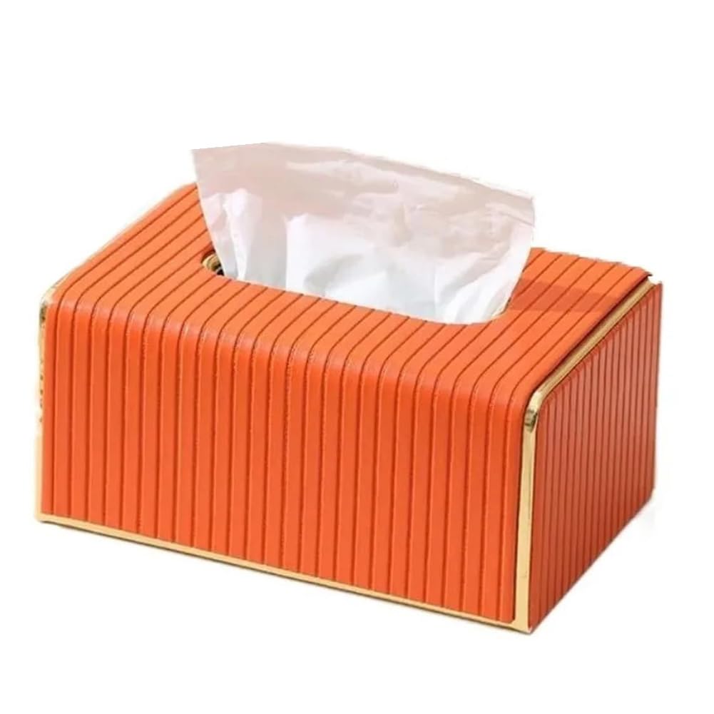 UDSKNV[KSL Light Luxury Tissue Box Napkin Holder:for Hotel and Home Paper Storage Use Orange Color