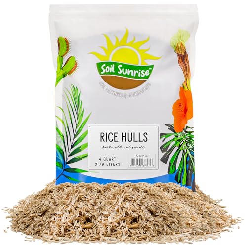 Soil Sunrise Horticultural Grade Rice Hulls (4 Quarts) All Natural Organic for House Plants and Chicken Bedding