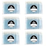 Apothie 600 Pieces Disposable Lip Applicators – Lint-Free Versatile Doe Foot Makeup Wands for Lip Gloss, Lipstick, Lash Extensions, Beauty Starter Kits Essential (600 Brushes, Blue Crystal)