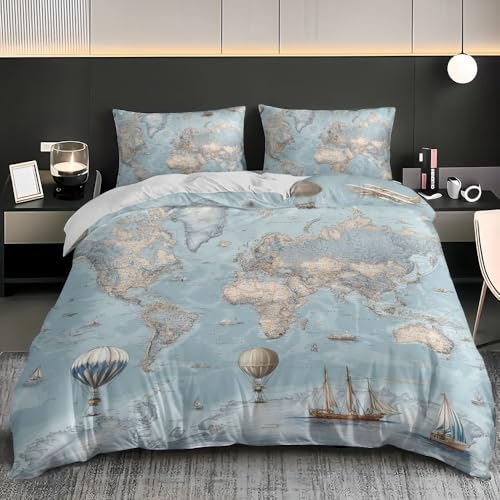 PatróN de Mapa del Mundo Funda Nórdica