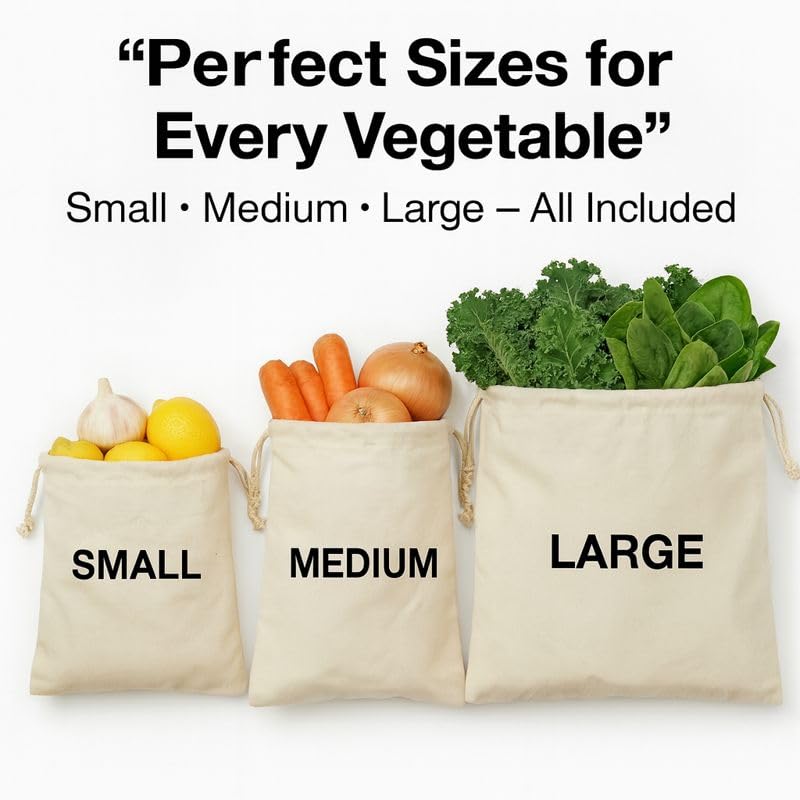 100% Reusable Cotton Produce Bags