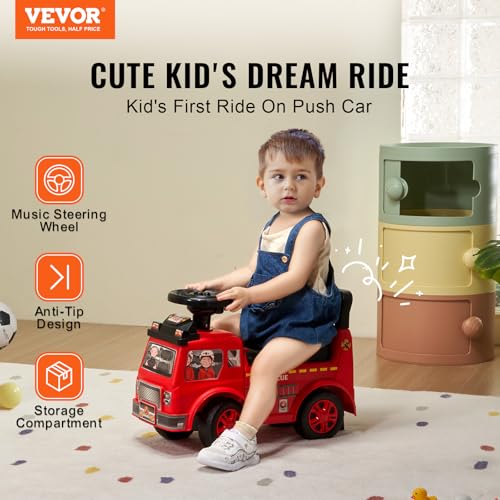 VEVOR Ride On Push Car for Toddlers, Ages 19+ Months, Ride Racer, Sit to Stand Toddler Ride On Toy, Kids Ride On Car with Music Steering, Horn & Under Seat Storage, Ride On Toy for Boys Girls, Red by VEVOR - Image 2