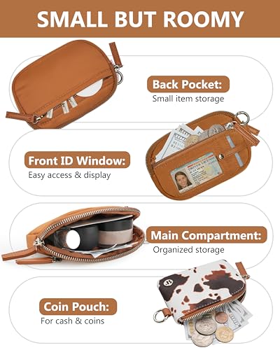 Image of Wallet Wristlet for Women, RFID Wallet Keychain with Dual Pocket | Nylon Wristlet Wallet with Coin Purse, ID Window, Card Holder and Small Wallet Design