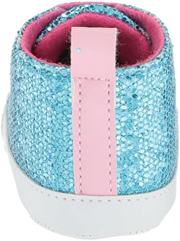 Luvable Friends Baby-Girl's Sparkly Sneaker Crib Shoe, Blue/Pink, 0-6 Months | Image 2