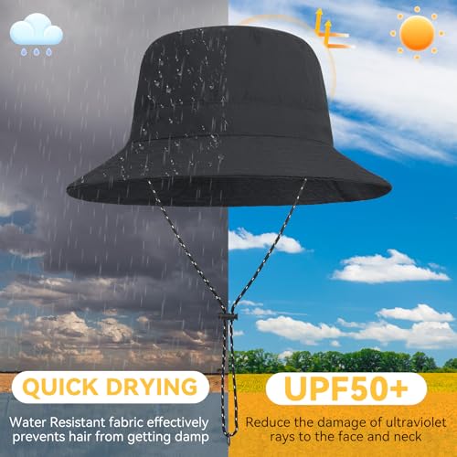 Durio Regenhut Unisex Wasserdicht Bucket Hat Sommerhut Herren Anglerhut Neutraler Sonnenhut Outdoor Hut Verstellbarer Fischerhut für Damen und Herren
