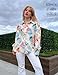 Zeagoo Womens Long Sleeve Blouse Fashion Button Puff Sleeve Shirts Cute Patterned Blouse Casual X-Large