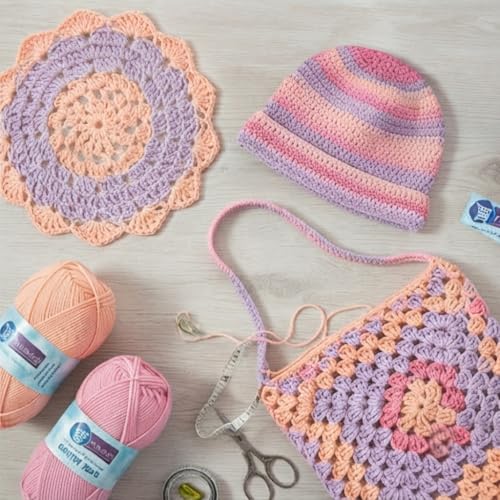 Image of ProKart - 4 Ply Plush & Cuddly for Knitting & Crochet | Pastel Yarn for Baby Toys & DIY Crafts | 100g, Pack of 4 (Baby Blue, Baby Pink, Lavender, Peach)