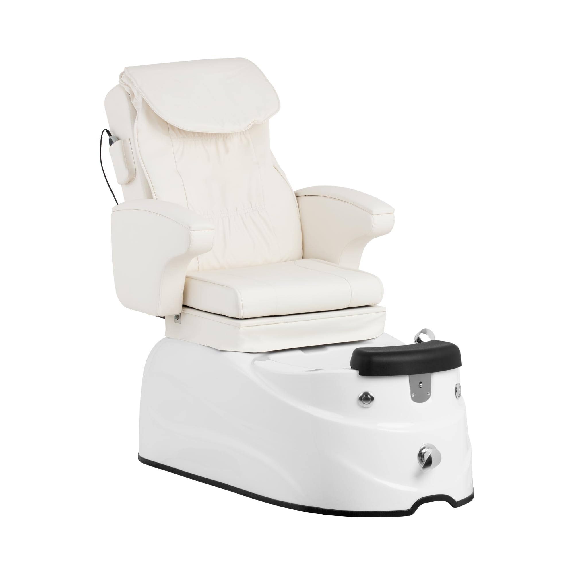 Physa Phy_PSC_01 Fußpflegestuhl elektrisch mit Fußwanne 105 W 150 kg weiß Rückenmassage Kosmetikliege elektrischer Fußpflegestuhl Pedikürestuhl Stuhl für Fußpflege