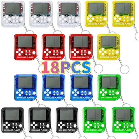 DJMUMU 18PCS Video Game Party Favors Video Game Keychain 6 Colors Gamer Kids Party Favors Bulk Party Favors Party Supplies for Kids Classroom Prizes Cover