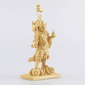 Amazon｜繁樓藝雕 仏像 毘沙門天 多聞天 フィギュア 七福神 木彫り