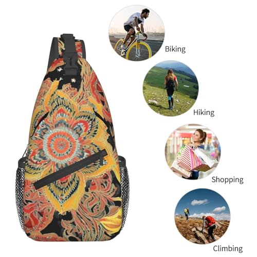 Mochila bandolera de tela africana para senderismo miniatura 6