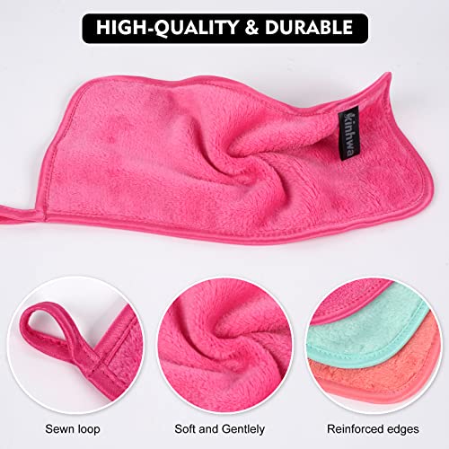 KinHwa Microfiber Makeup Remover Cloths Flannel Face Cloth Reusable Face Towel Soft Facial Wash Cloth for Skin Care 15x30 cm 6 Pack - Image 3