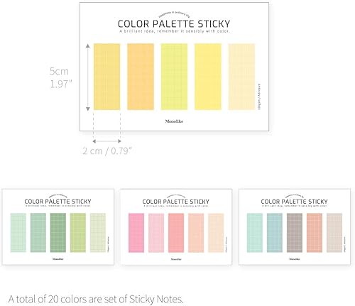 Miniatura 2 de Monolike Paleta de colores de rejilla adhesiva 500 C Set 4p - Bloc de notas autoadhesivo 30 hojas
