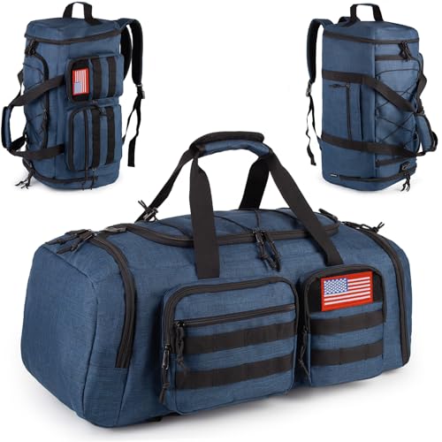 Tactical Gym Bag for Men,50L Large 3-in-1 Sports Duffle Bag for Travel Gym