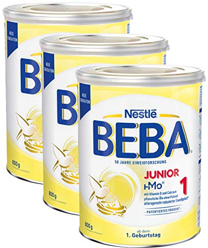 Nestlé BEBA JUNIOR 1 Milchgetränk ab dem 1. Geburtstag, 3er Pack (3 x 800g)