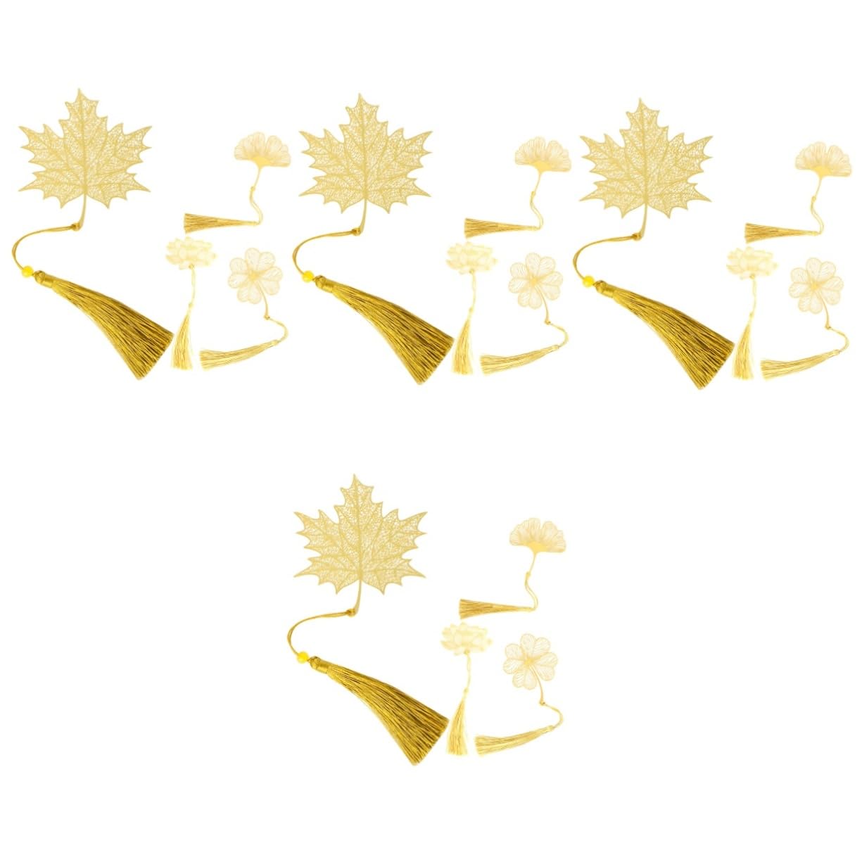 Ciieeo 16pièces Marque-pages Métalliques Créatifs Érable Ginkgo Lotus Et Fleur De Lotus Accessoires De Lecture Élégants Pour Femmes Pour Étudiants Et Amateurs
