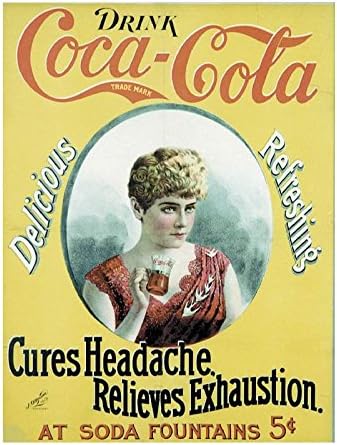 Gatsbe Exchange Vintage Posters XXL Poster Coca Cola Cures Headache Relieves Exhaustion 20x24