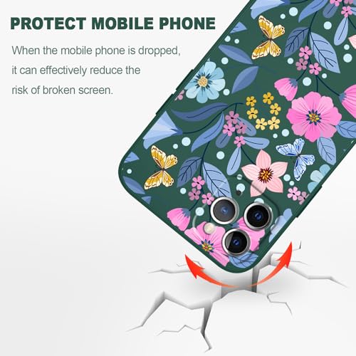 Coque iPhone 11 Pro silicone anti-rayures fine vert fleur - 5