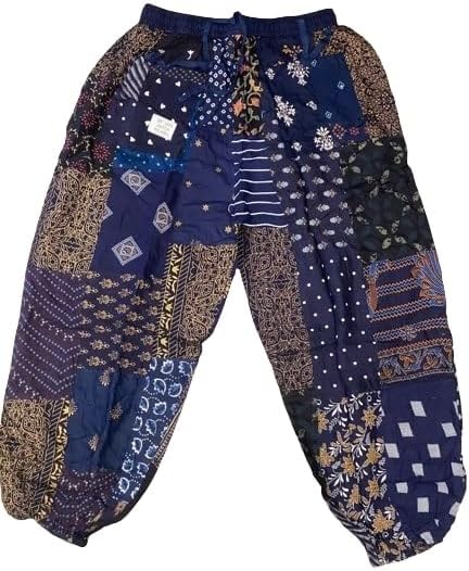 Trend Rajasthani Patchwork Harem Pants, Bohemian Yoga Boho Hippie Pants, Patch Work Elastic High Waist Trouser for Unisex