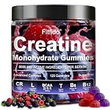 Creatine Monohydrate Gummies Complex 5000mg for Men and Women, Containing L-carnitine & Taurine, Build Muscle, Boost Energy, Faster Recovery, Sugar Free & Vegan, Raspberry & Blackberry, 120 Count