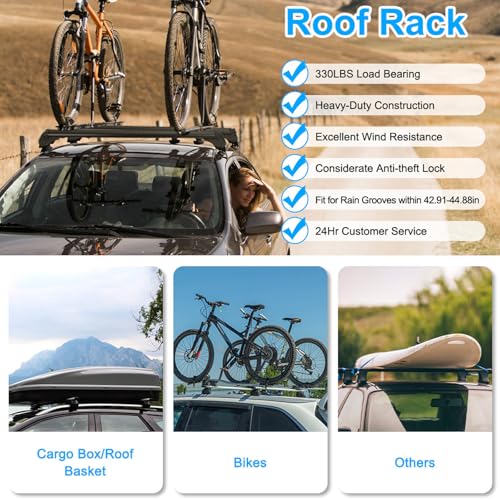 Bellanny Car Roof Rack, Aluminum Roof Rack Cross Bars with Anti