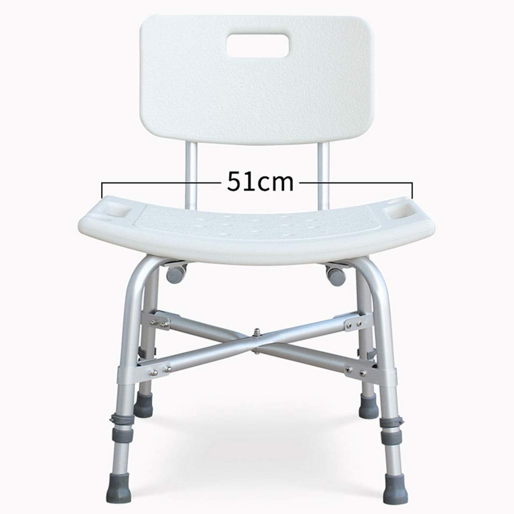 Asiento de Ducha Old Man con Respaldo y apoyabrazos Silla de Ducha Antideslizante Taburete de Ducha Taburete de Ducha de Altura Ajustable Aluminio Reforzado con Cruz Peso 150Kg, Asientos de