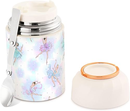 Ballerinas Food Jar with Spoon Stainless Steel Vacuum Insulated Food Container 17 oz Food Thermos for Adults
